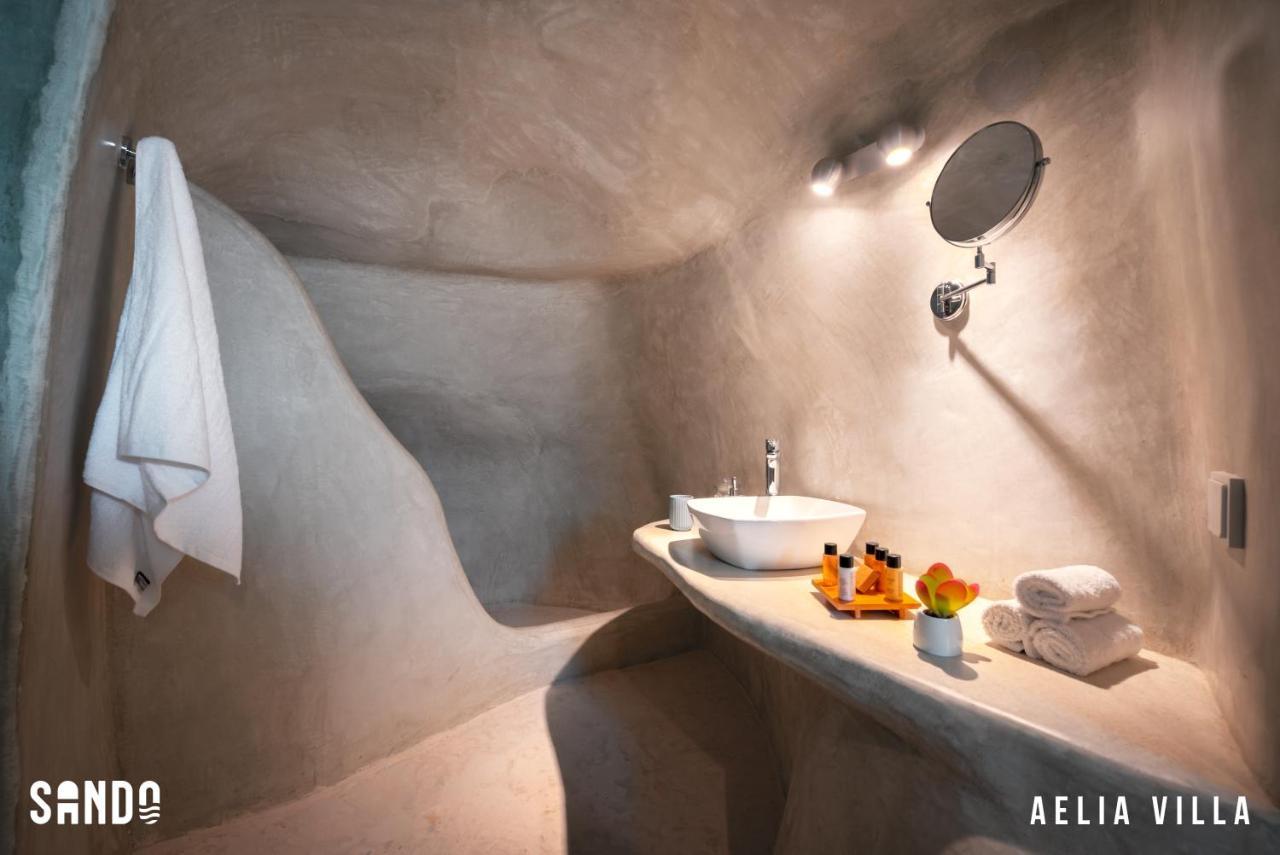Sando Traditional Cave Villas With Jacuzzi And Sea View Vourvoúlos Exterior foto